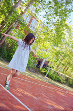 Load image into Gallery viewer, Flöss Mille SS Dress in Sky Berry Gingham, lightweight cotton dress with a feminine fit and classic gingham pattern.