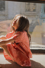 Load image into Gallery viewer, Red and pink gingham Molly Pineberry Dress by Flöss, featuring a classic dress design with a fitted bodice and full skirt.