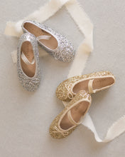 Load image into Gallery viewer, Ballet Flats | Gold Sparkle