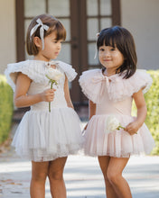 Load image into Gallery viewer, Noralee satin ribbon headband with pearl accents in ivory and mist, stylish and elegant for special occasions.