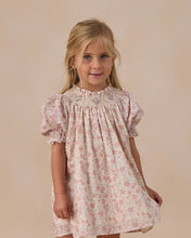 Load image into Gallery viewer, Noralee Maddie Dress Pastel Garden, floral print dress with pastel colors and feminine design, shown on a model.