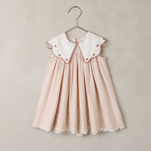 Load image into Gallery viewer, Pink dress with white collar on a hanger against a beige background