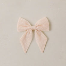 Load image into Gallery viewer, Noralee Norah Bow Pearl headband featuring a elegant bow with pearl accents on a soft fabric band.