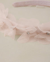 Load image into Gallery viewer, Noralee Pixie Headband in blush color with a soft, floral design, perfect for adding a charming touch to any hairstyle.