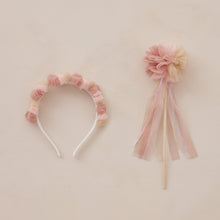 Load image into Gallery viewer, Pom Pom Crown + Wand | Pink Ombre
