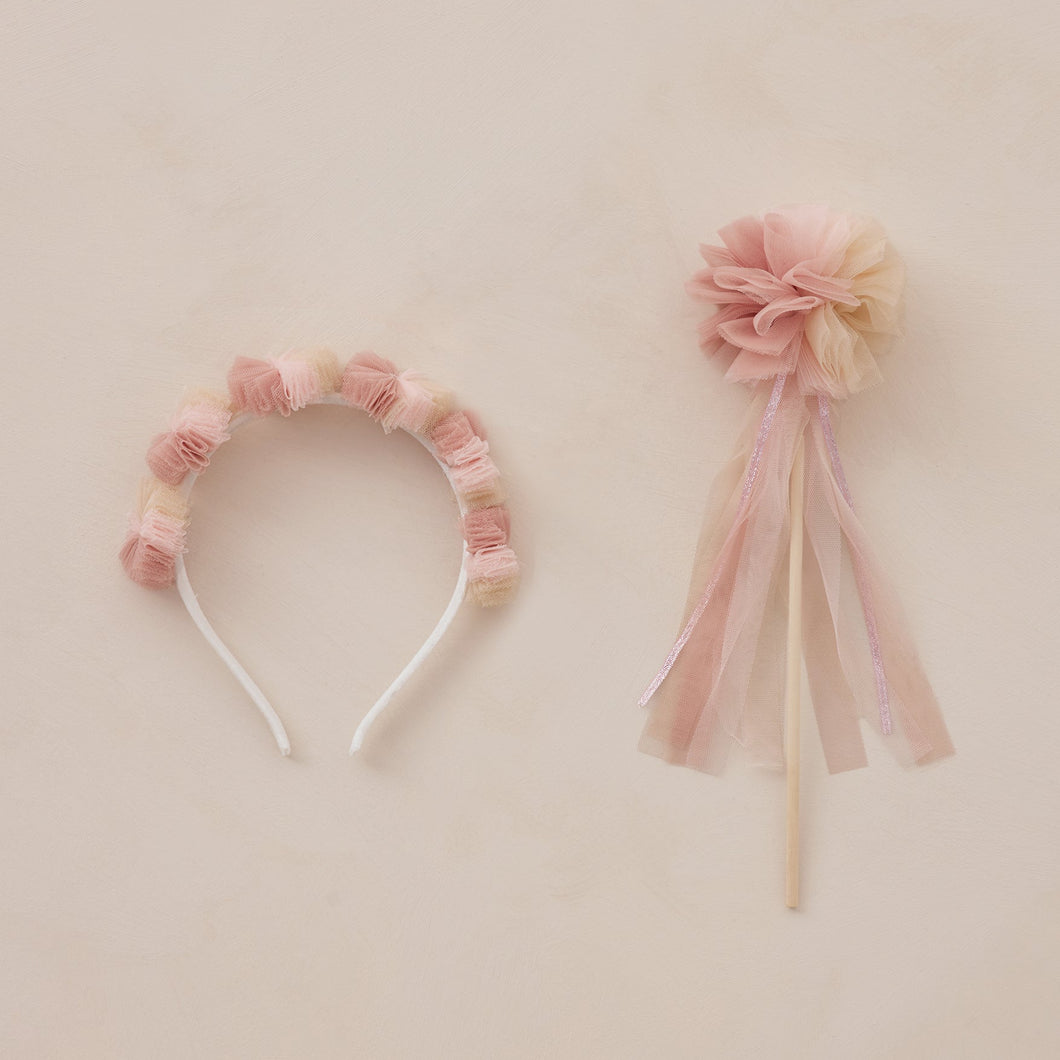 Pom Pom Crown + Wand | Pink Ombre