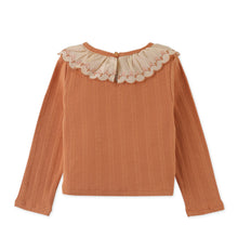 將圖片載入圖庫檢視器 BABY GIRLS RIB TEE WITH EMBROIDERED SCALLOP COLLAR