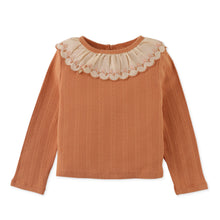 將圖片載入圖庫檢視器 BABY GIRLS RIB TEE WITH EMBROIDERED SCALLOP COLLAR