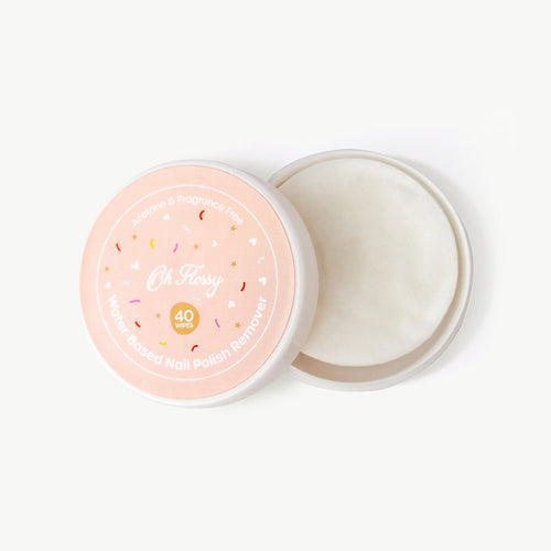 Pink nail buffer with white interior on a white background