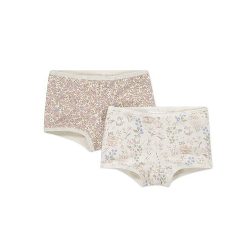 Organic Cotton 2PK Girls Shortie - Chloe Lavender/Moons Garden Lavender