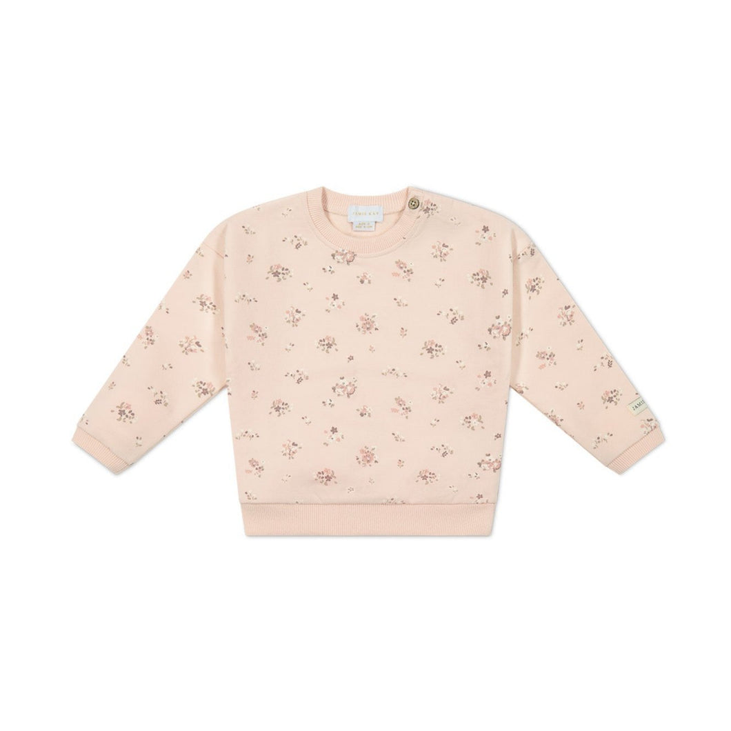 Organic Cotton Bobbie Sweatshirt - Petite Fleur Soft Peony