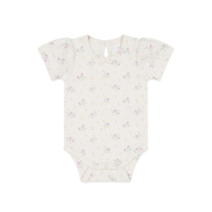 Organic Cotton Cap Sleeve Bodysuit - Thelma Orchid