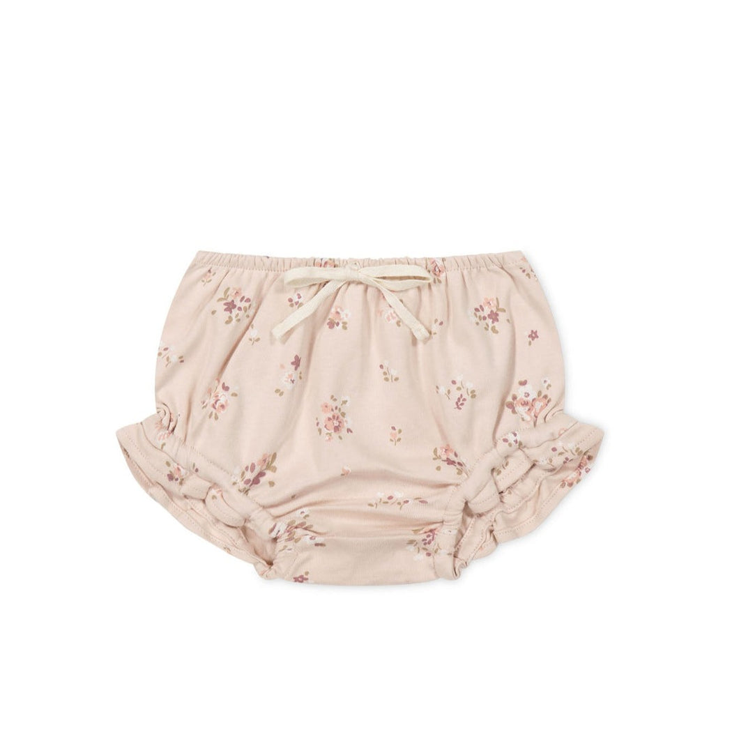 Organic Cotton Frill Bloomer - Petite Fleur Soft Peony
