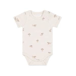 Organic Cotton Hudson Short Sleeve Bodysuit - Sasha Puppy Tofu