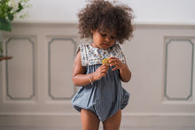 Load image into Gallery viewer, Organic Meg Romper - Little Blue Check
