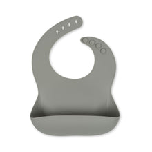 Load image into Gallery viewer, Gray silicone bib on a white background
