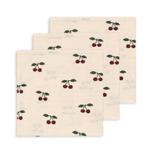 將圖片載入圖庫檢視器 3 pack muslin cloth gots - ma grande cerise