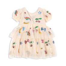 Load image into Gallery viewer, yvonne puff dress - rainbow twinkle