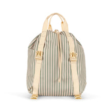 Load image into Gallery viewer, Striped backpack with beige accents on a white background