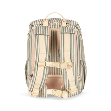 Load image into Gallery viewer, Striped backpack with beige straps on a white background