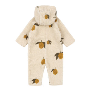 Baby onesie with bear design on a white background