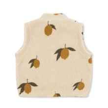 Load image into Gallery viewer, Beige children&#39;s vest with lemon pattern on a white background