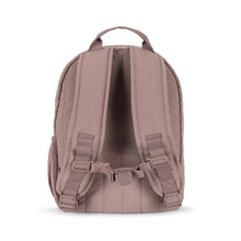 Load image into Gallery viewer, Back view of a pinkish-brown backpack on a white background