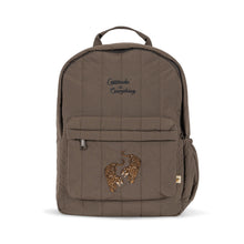 Load image into Gallery viewer, Brown backpack with embroidered design on a white background