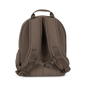 Brown backpack on a white background