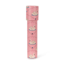 Load image into Gallery viewer, Pink cylindrical container with swan design on a white background