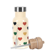 Load image into Gallery viewer, Cream-colored water bottle with heart design on a white background