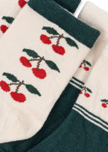 Load image into Gallery viewer, 2 pack jaquard socks - cherry mix