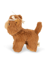 Load image into Gallery viewer, Brown plush toy with a white bow on a white background