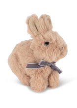 Load image into Gallery viewer, Plush rabbit toy with a gray bow tie on a white background