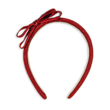 Load image into Gallery viewer, Red headband with a bow on a white background