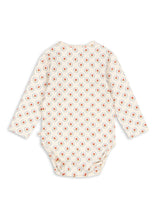 將圖片載入圖庫檢視器 Baby onesie with a floral pattern on a white background