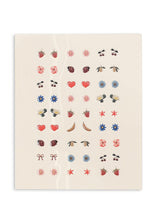 將圖片載入圖庫檢視器 Decorative kitchen towel with embroidered fruit and flower patterns on a white background