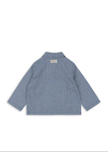 Load image into Gallery viewer, Blue striped shirt on a white background