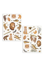 將圖片載入圖庫檢視器 Two sheets of animal-themed stickers on a white background