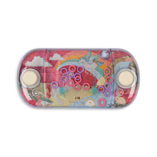 Load image into Gallery viewer, Colorful handheld gaming device with unicorn and rainbow design on a white background
