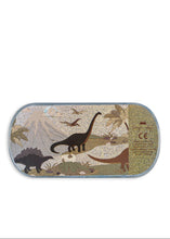 Load image into Gallery viewer, Rectangular tin with dinosaur design on a white background
