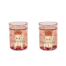Load image into Gallery viewer, Two pink tumblers with cat illustrations and &#39;CIAO MIA&#39; text on a white background