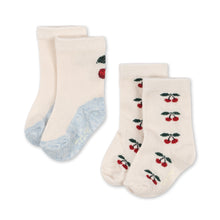 Load image into Gallery viewer, 2 pack jacquard cherry socks - cherry mix