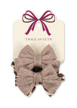 Load image into Gallery viewer, 4 pack bow hair elastic - leo/rose