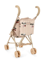 將圖片載入圖庫檢視器 Miniature beige stroller with floral design on a white background