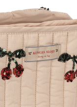 將圖片載入圖庫檢視器 Konges Sløjd Mon Chéri sequin tulle doll stroller toy with pink tulle fabric and decorative sequins for children.