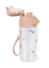 Load image into Gallery viewer, Clear water bottle with pink lid and straw on a white background