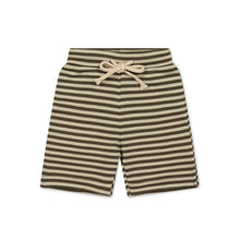 將圖片載入圖庫檢視器 Pima Cotton Marley Short - Narrow Stripe Brownie/Biscuit