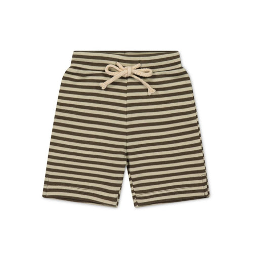 Pima Cotton Marley Short - Narrow Stripe Brownie/Biscuit
