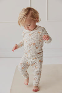Organic Cotton Atlas Pyjama Long Sleeve Set - Deer Berries Egret